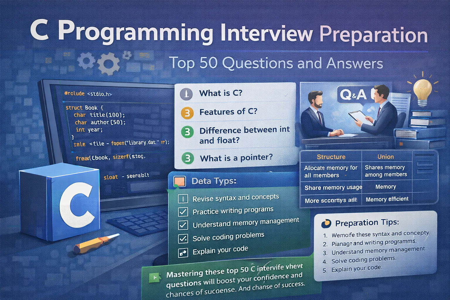 C Programming Interview Preparation: Top 50 Questions and Answers