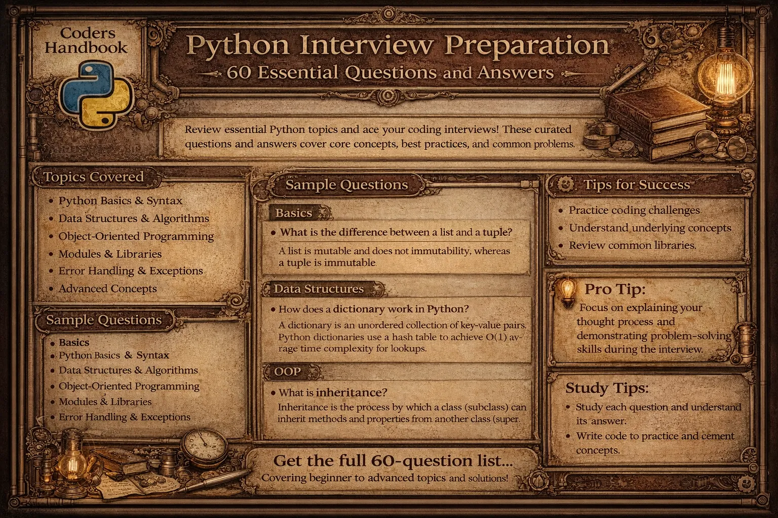 Python Interview Preparation: 60 Essential Questions and Answers