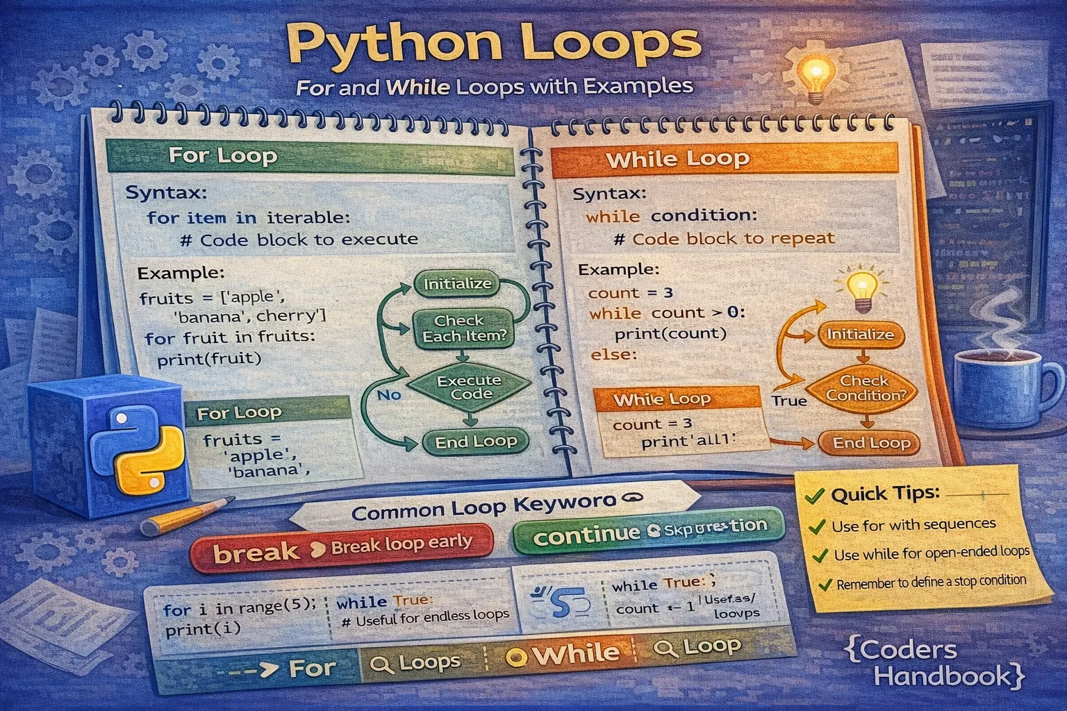 Python Loops: For and While Loops with Examples