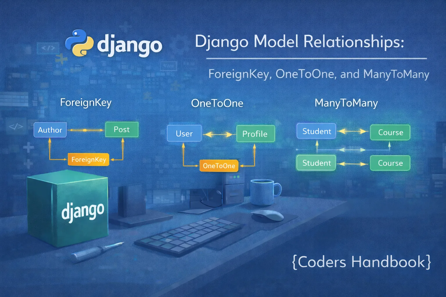 Django Model Relationships: ForeignKey, OneToOne, and ManyToMany